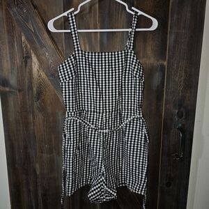 Trixxi Black and White Checkered Jumpsuit